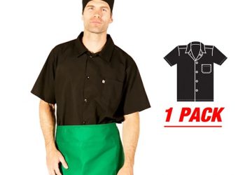 HiLite 1 Pack Cook Shirt – Multi-Purpose Utility Shirt, Short Sleeve – Black 440BK